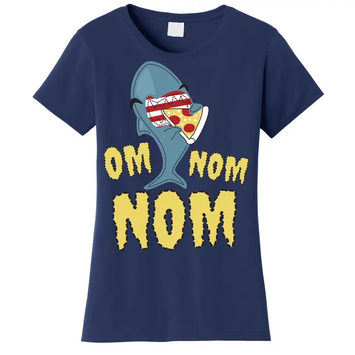 Shark Eating Pizza Om Nom Nom Women's T-Shirt