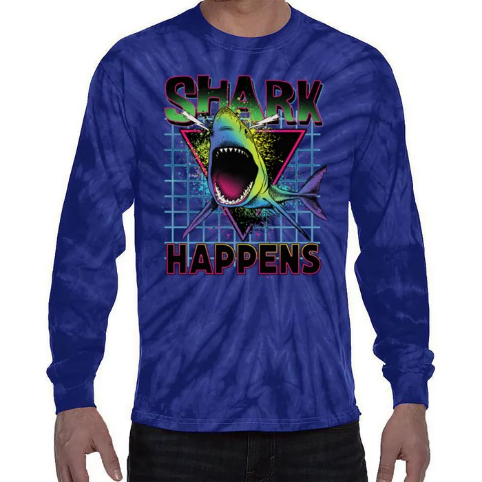 Shark Happens Tie-Dye Long Sleeve Shirt