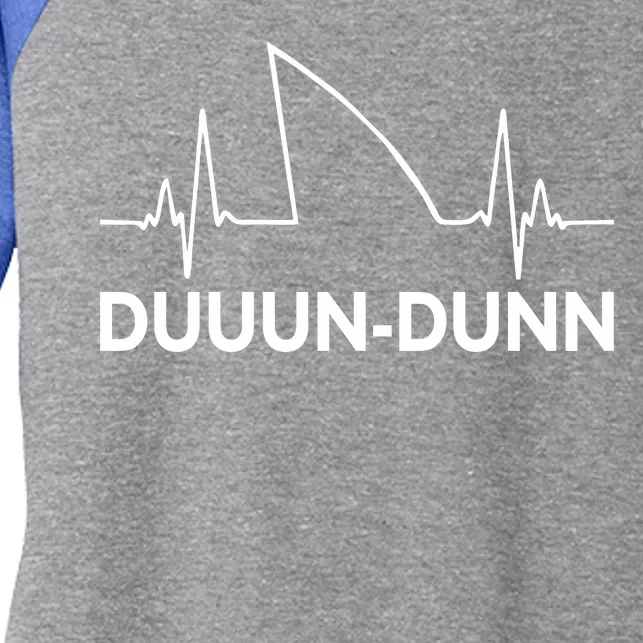 Shark Heartbeat Pulse Duuun-Dunn Women's Tri-Blend 3/4-Sleeve Raglan Shirt