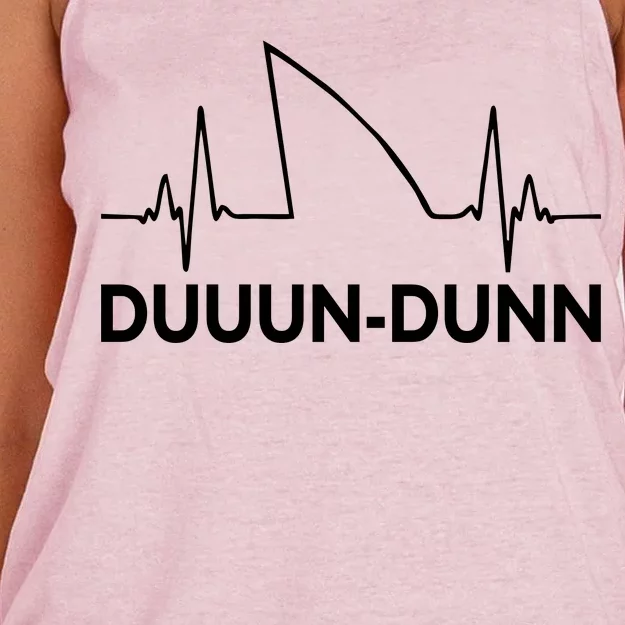 Shark Heartbeat Pulse Duuun-Dunn Women's Knotted Racerback Tank