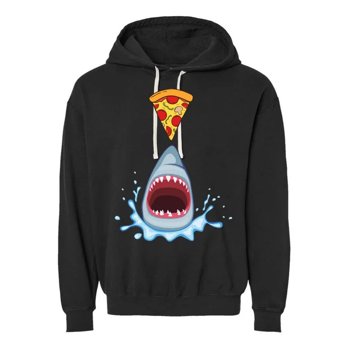 Shark Pizza Attack Garment-Dyed Fleece Hoodie