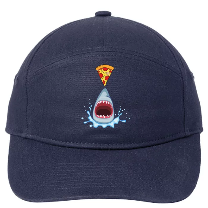 Shark Pizza Attack 7-Panel Snapback Hat