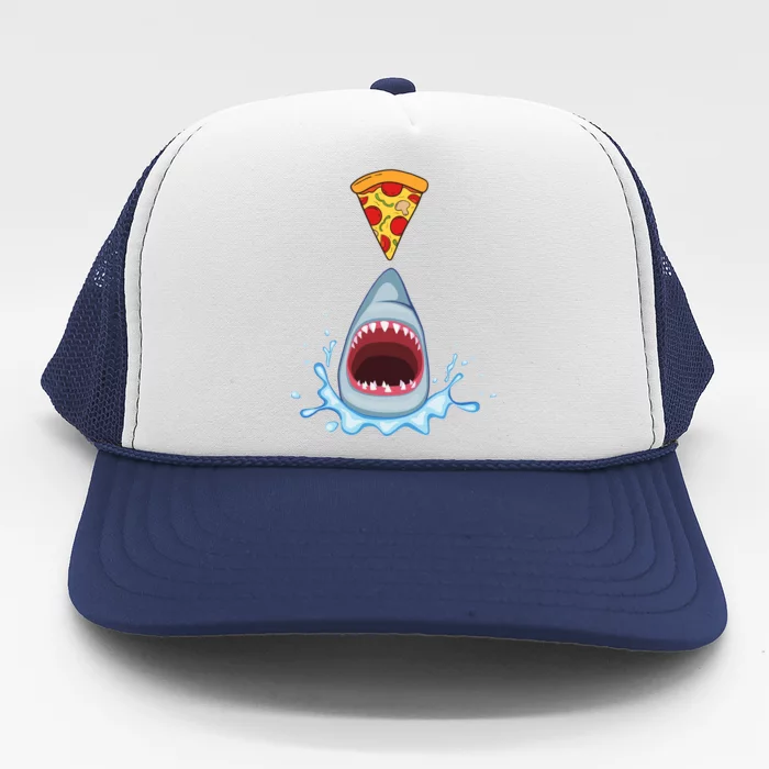 Shark Pizza Attack Trucker Hat