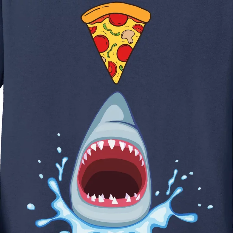 Shark Pizza Attack Kids Long Sleeve Shirt