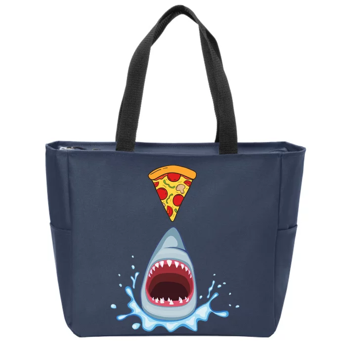 Shark Pizza Attack Zip Tote Bag