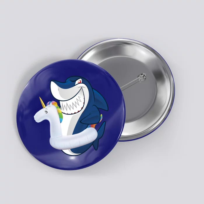 Shark Unicorn Float Pool Party Button