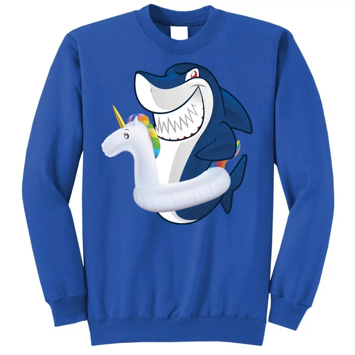 Shark Unicorn Float Pool Party Tall Sweatshirt