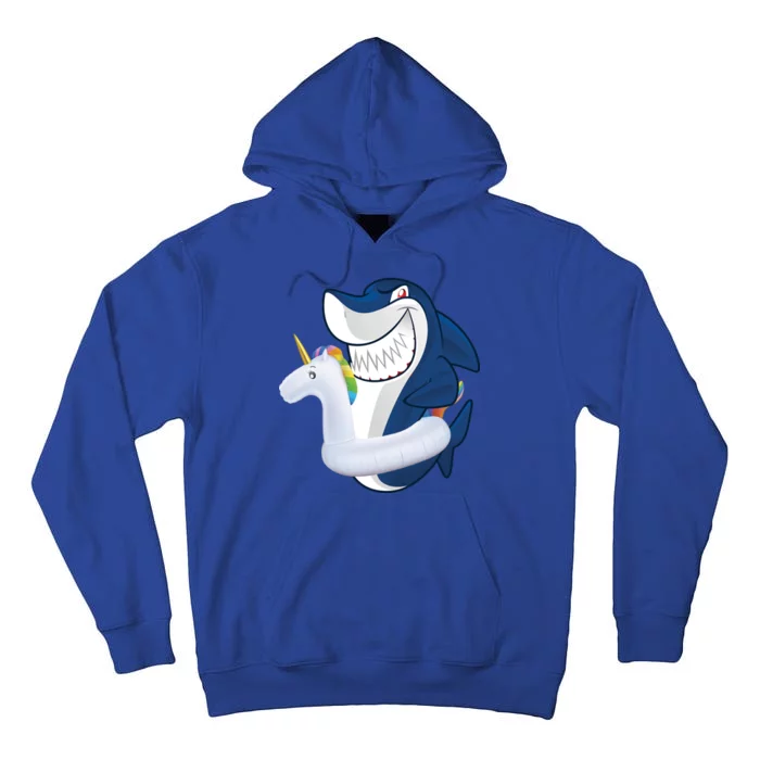 Shark Unicorn Float Pool Party Tall Hoodie