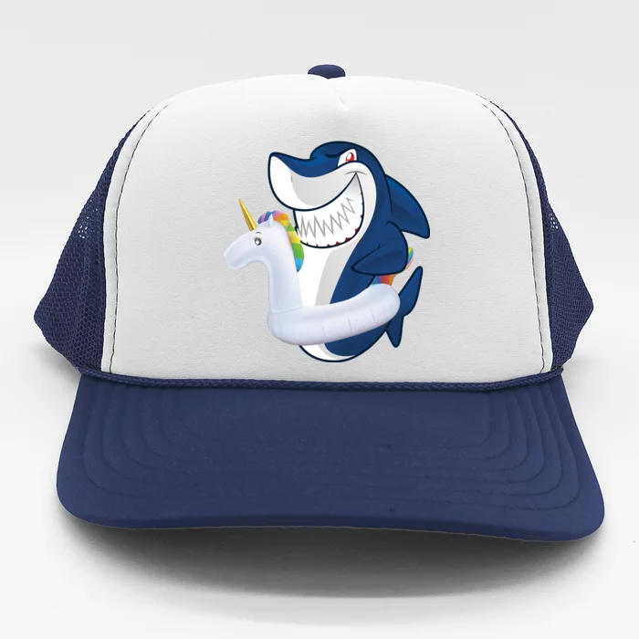 Shark Unicorn Float Pool Party Trucker Hat