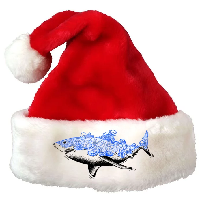 Shark Wave Premium Christmas Santa Hat