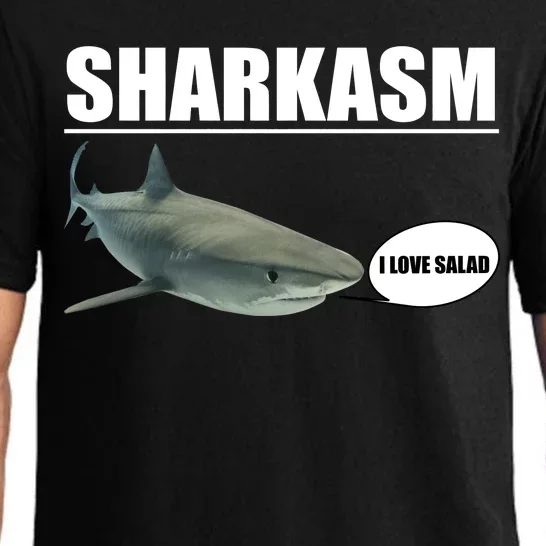 Sharkasm Funny Shark I Love Salad Pajama Set