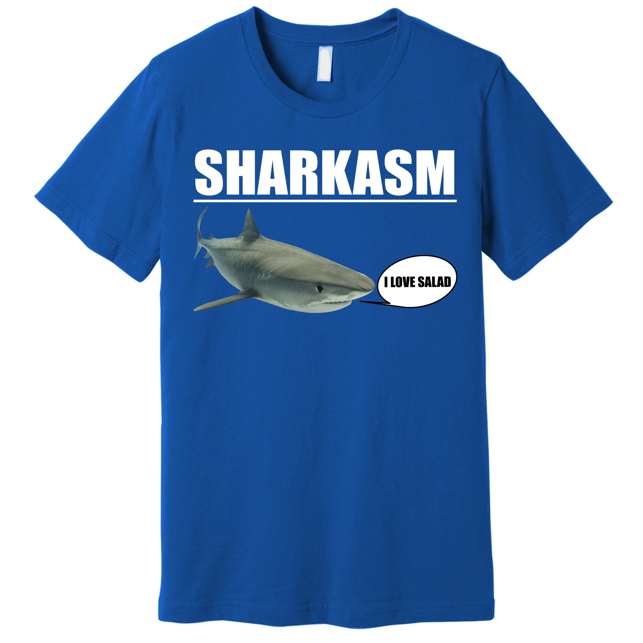 Sharkasm Funny Shark I Love Salad Premium T-Shirt | TeeShirtPalace
