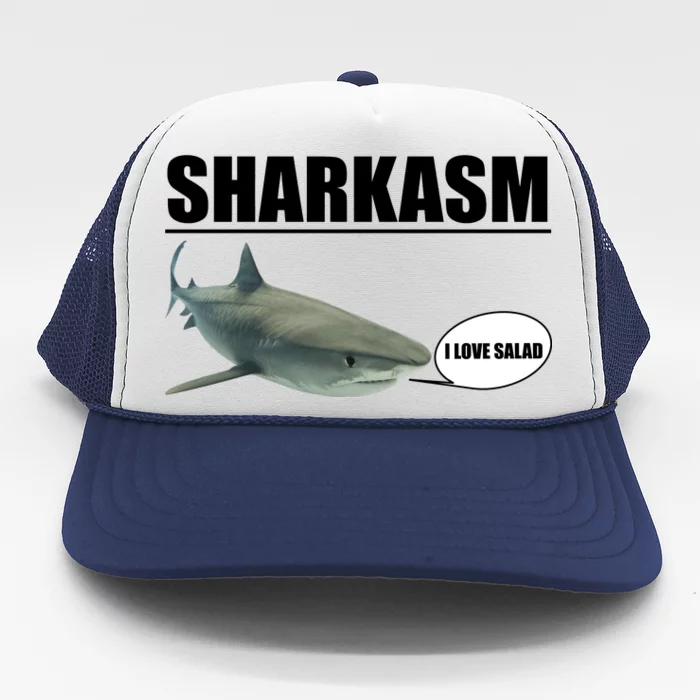 Sharkasm Funny Shark I Love Salad Trucker Hat