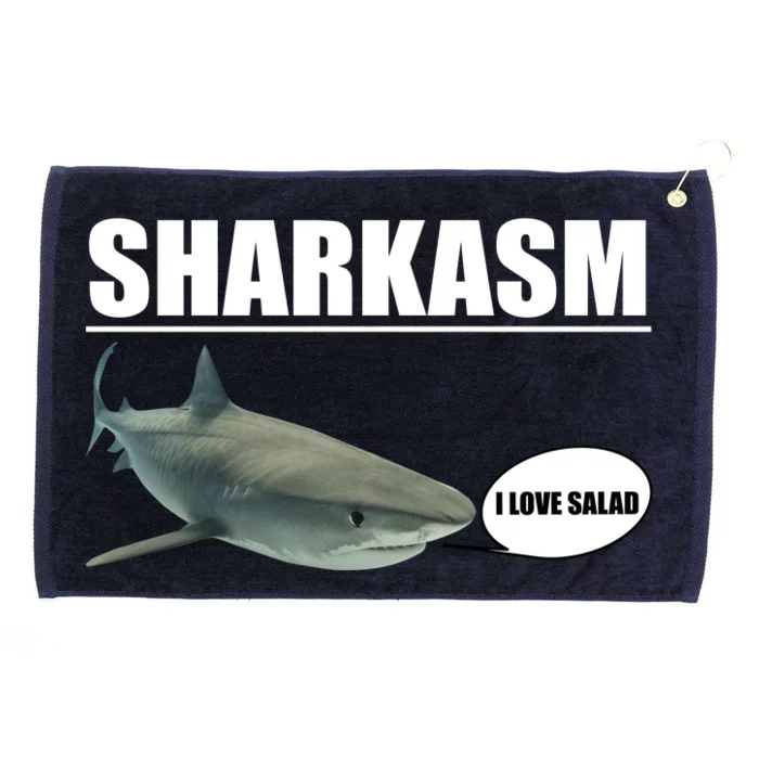 Sharkasm Funny Shark I Love Salad Grommeted Golf Towel