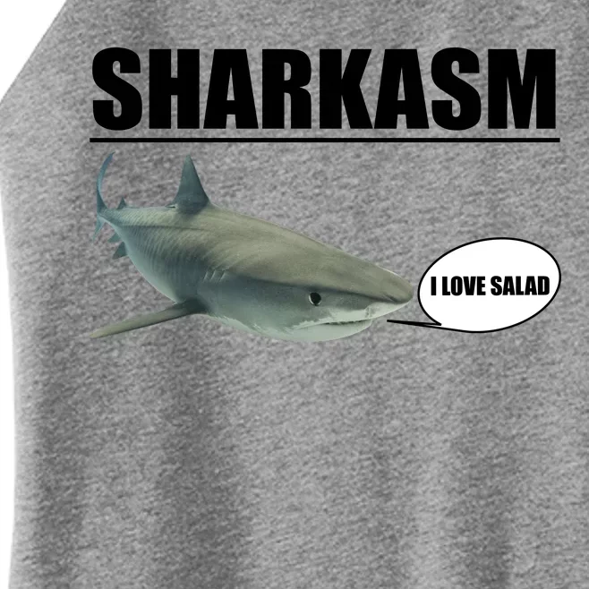 Sharkasm Funny Shark I Love Salad Women’s Perfect Tri Rocker Tank