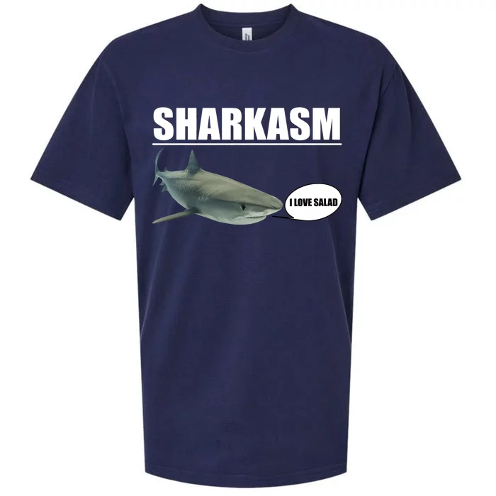 Sharkasm Funny Shark I Love Salad Sueded Cloud Jersey T-Shirt