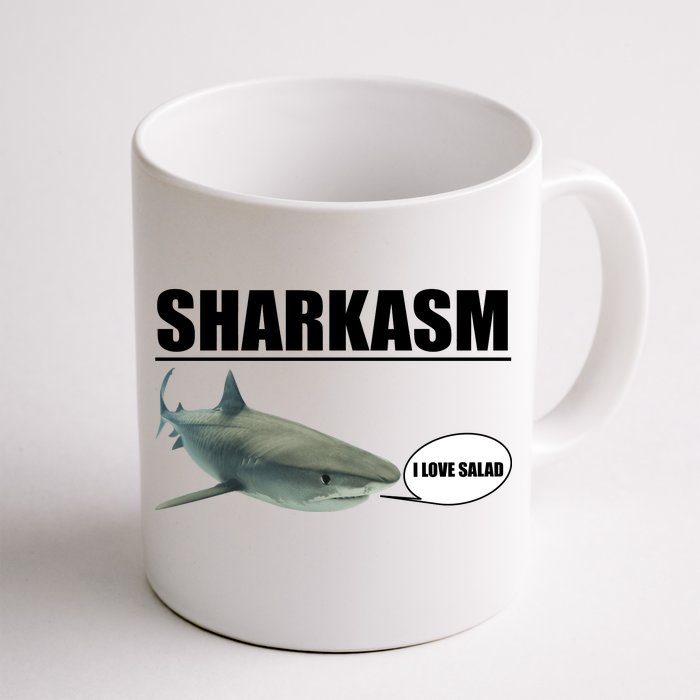 Sharkasm Funny Shark I Love Salad Front & Back Coffee Mug