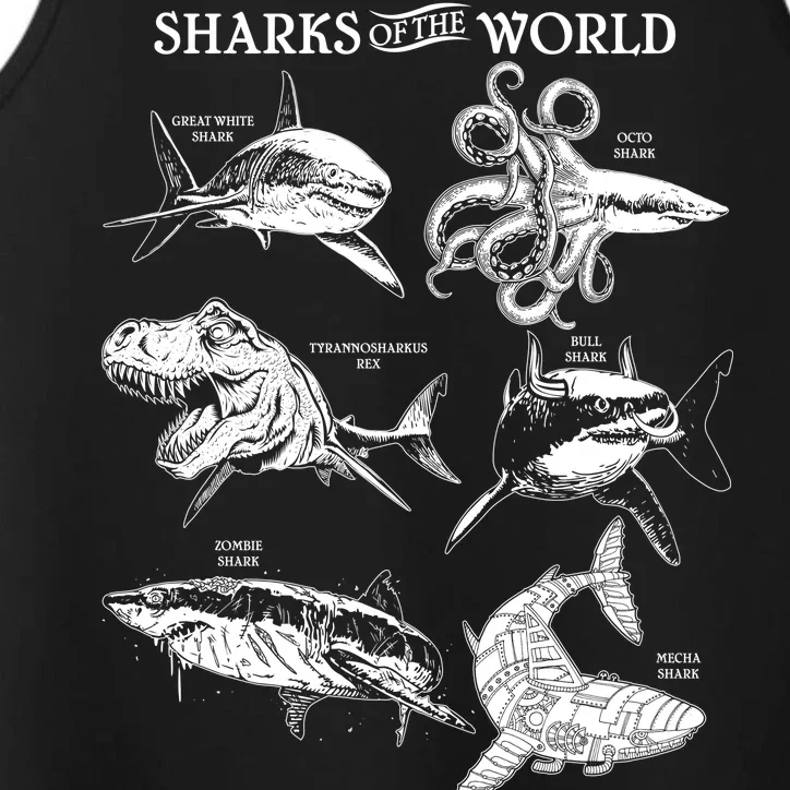 Sharks Of The World Performance Tank