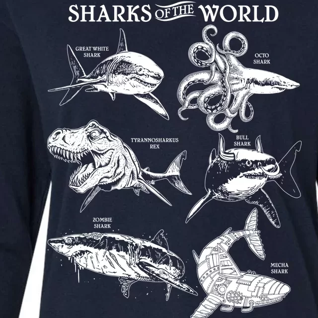 Sharks Of The World Womens Cotton Relaxed Long Sleeve T-Shirt