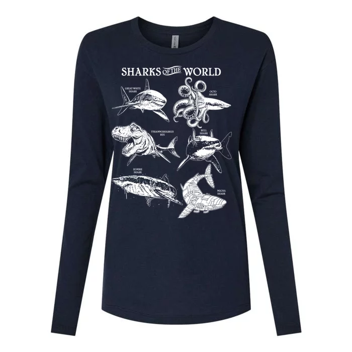 Sharks Of The World Womens Cotton Relaxed Long Sleeve T-Shirt