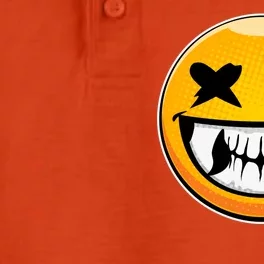 Sharp Toothed Smiley Creepy Emoji Dry Zone Grid Performance Polo