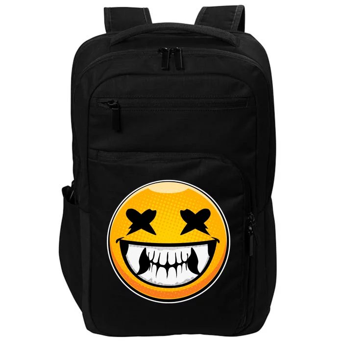 Sharp Toothed Smiley Creepy Emoji Impact Tech Backpack