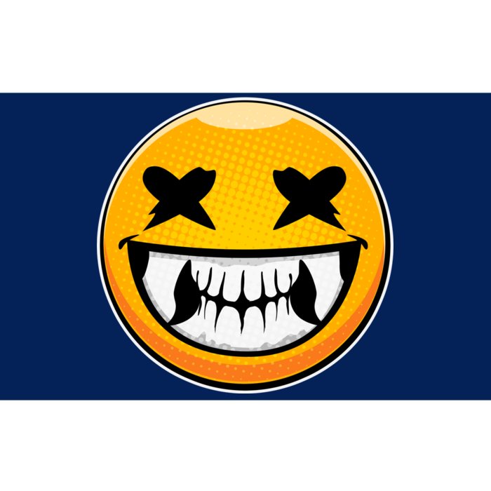 Sharp Toothed Smiley Creepy Emoji Bumper Sticker