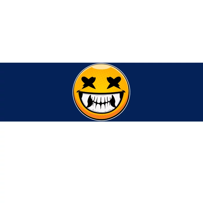 Sharp Toothed Smiley Creepy Emoji Bumper Sticker