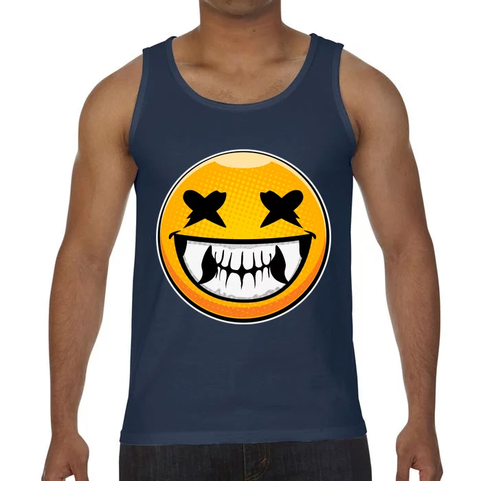 Sharp Toothed Smiley Creepy Emoji Comfort Colors® Tank Top