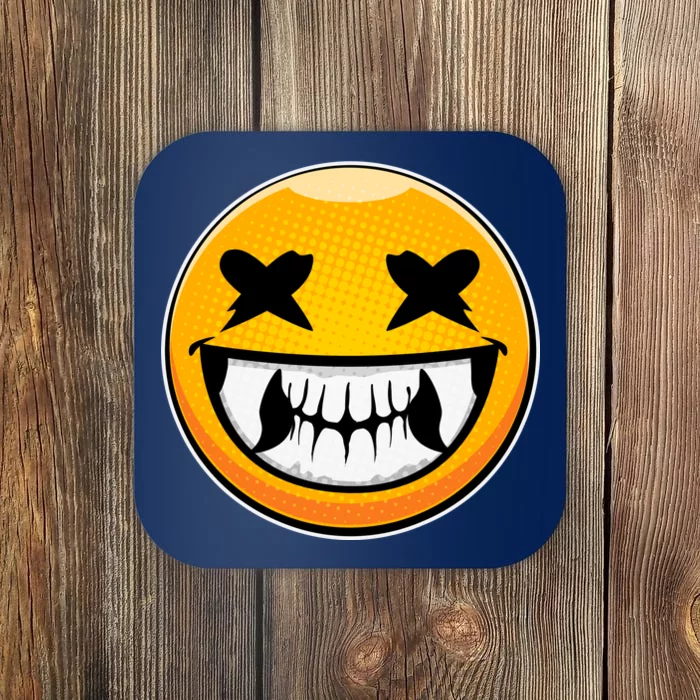 Sharp Toothed Smiley Creepy Emoji Coaster