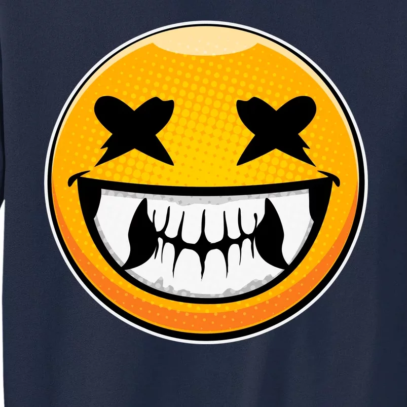 Sharp Toothed Smiley Creepy Emoji Tall Sweatshirt