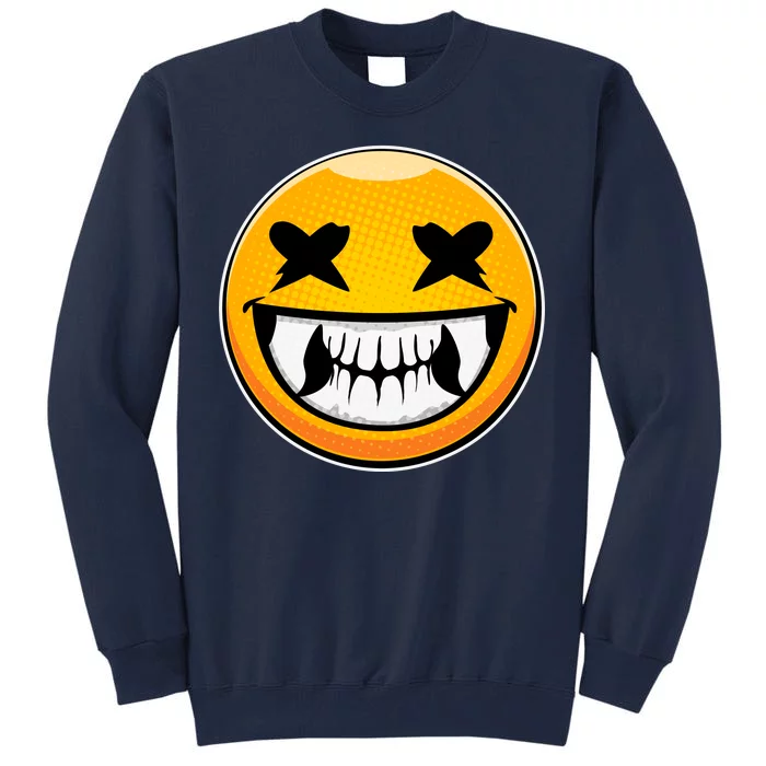 Sharp Toothed Smiley Creepy Emoji Tall Sweatshirt