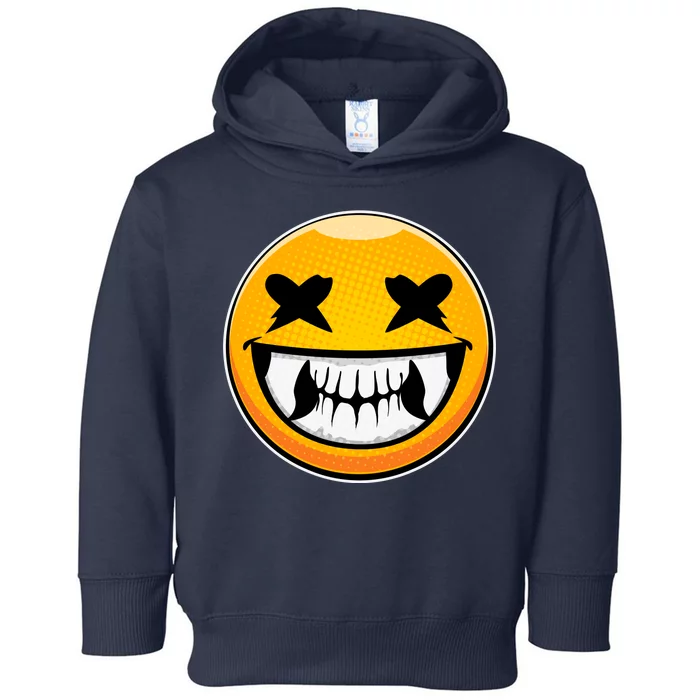 Sharp Toothed Smiley Creepy Emoji Toddler Hoodie