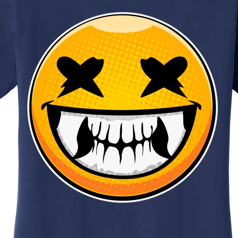 Sharp Toothed Smiley Creepy Emoji Women's T-Shirt