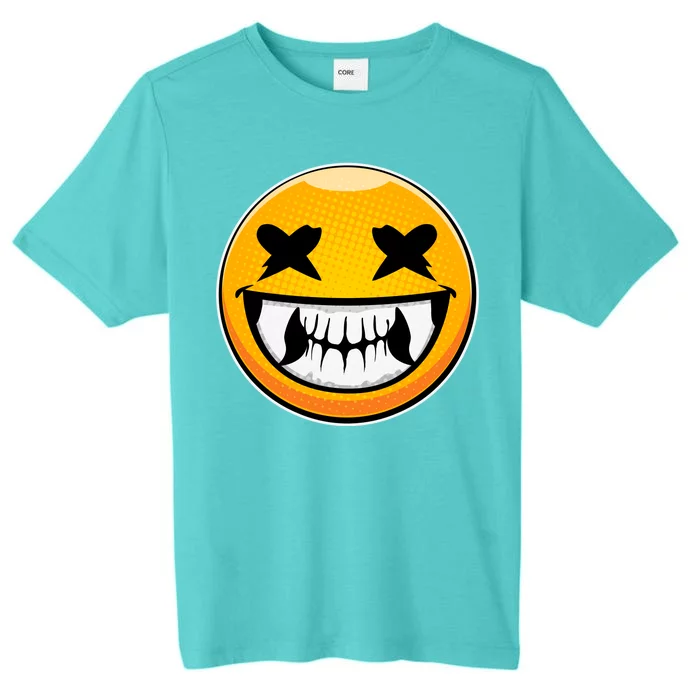 Sharp Toothed Smiley Creepy Emoji ChromaSoft Performance T-Shirt