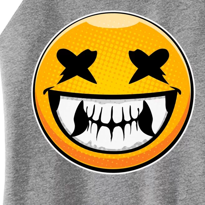 Sharp Toothed Smiley Creepy Emoji Women’s Perfect Tri Rocker Tank