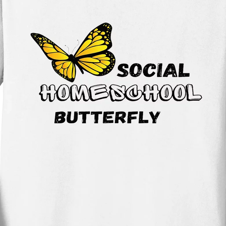 Social Homeschool Butterfly Kids Long Sleeve Shirt