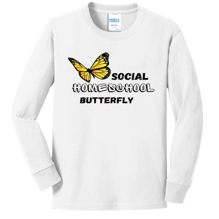 Social Homeschool Butterfly Kids Long Sleeve Shirt