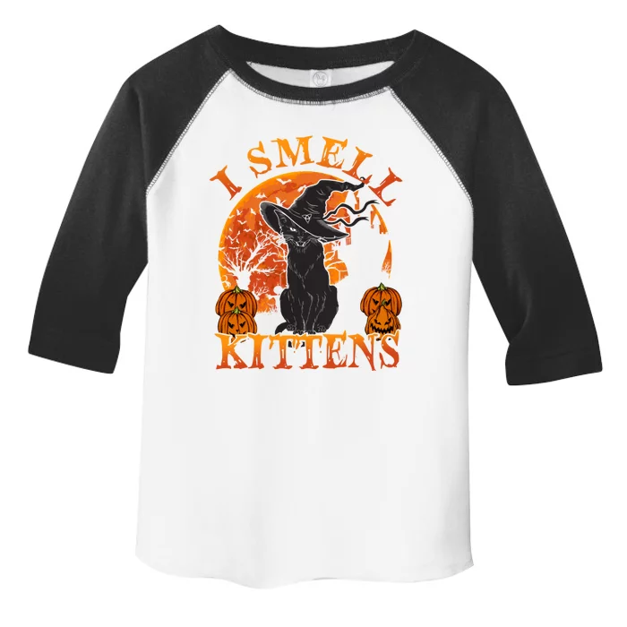 Scary Halloween BlackCat Costume Witch Hat And Moon Vintage Gift Toddler Fine Jersey T-Shirt