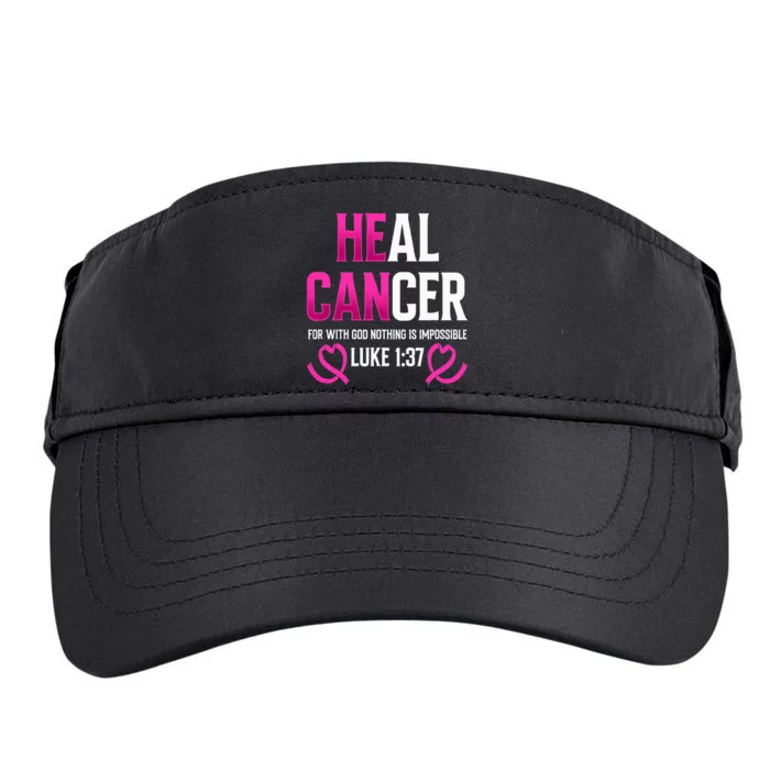 Survivor Heal Breast Cancer Awareness Christian Warrior Pink Adult Drive Performance Visor