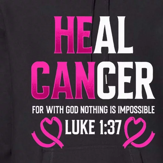 Survivor Heal Breast Cancer Awareness Christian Warrior Pink Premium Hoodie