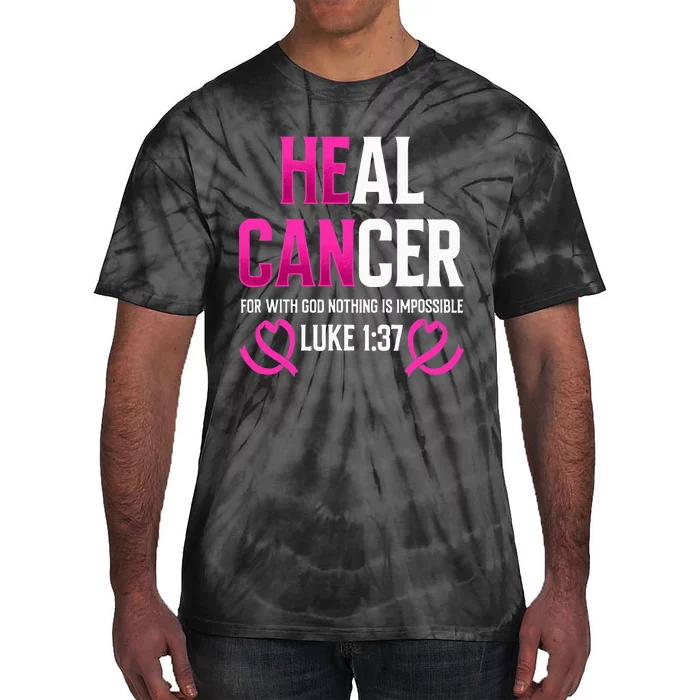 Survivor Heal Breast Cancer Awareness Christian Warrior Pink Tie-Dye T-Shirt