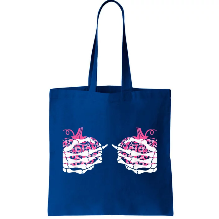 Skeleton Hand Boobs Pumpkin Breast Cancer Save The Boo Bees Gift Tote Bag