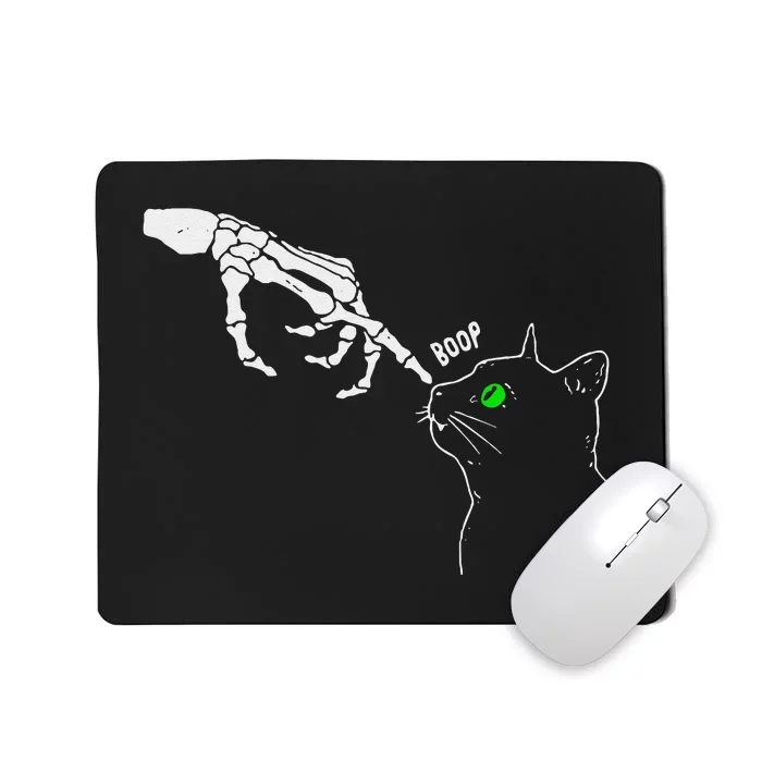 Skeleton Hand Boop On A CatS Nose Funny Halloween Mousepad