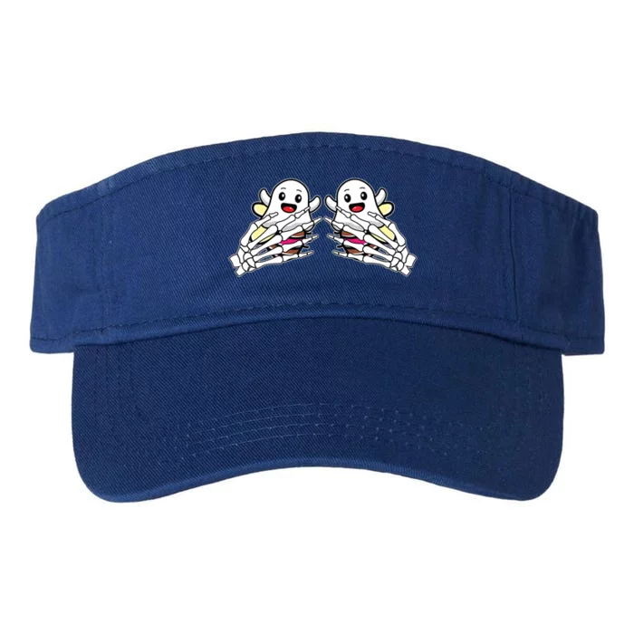 Skeleton Hand Breast Cancer Awareness Boo Bees Warrior Gift Valucap Bio-Washed Visor