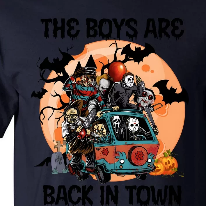 Spooky Halloween Bus The Boy Are Back In Town Spooky Vibes Tall T-Shirt