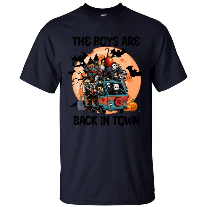 Spooky Halloween Bus The Boy Are Back In Town Spooky Vibes Tall T-Shirt