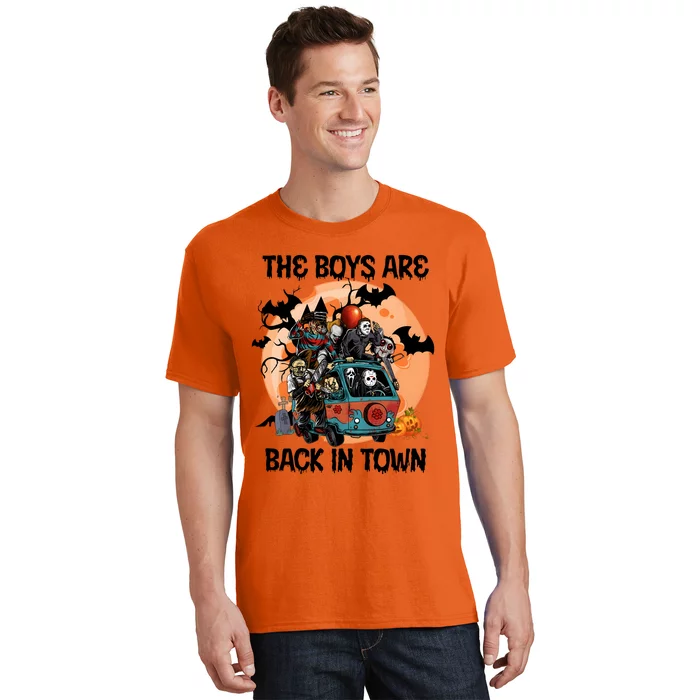 Spooky Halloween Bus The Boy Are Back In Town Spooky Vibes T-Shirt