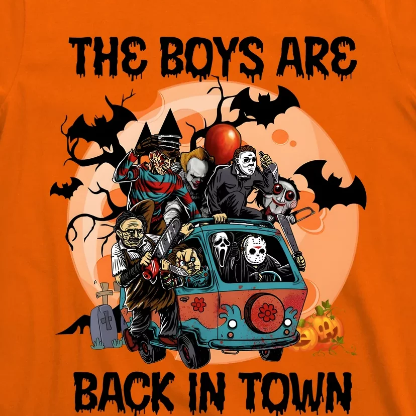 Spooky Halloween Bus The Boy Are Back In Town Spooky Vibes T-Shirt