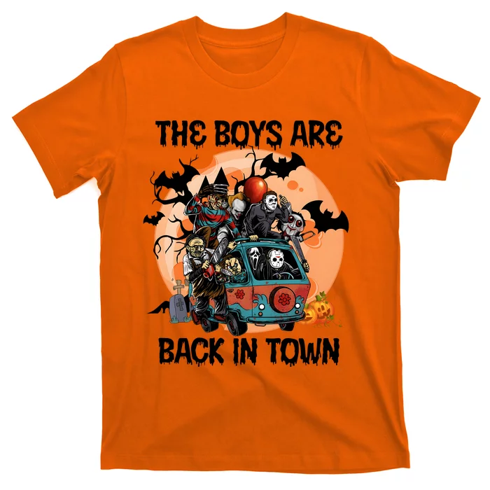 Spooky Halloween Bus The Boy Are Back In Town Spooky Vibes T-Shirt